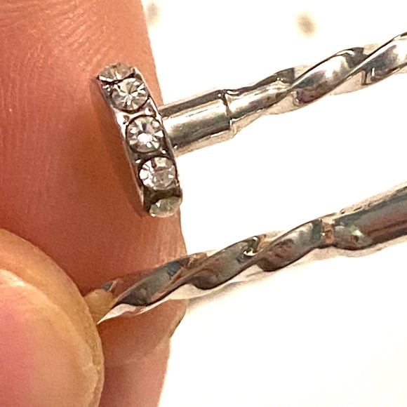 Nail bracelet silver rhinestone Twisted Rope Cuff - Picture 4 of 4